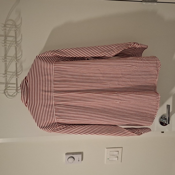 Disney Women's Striped Red Alice in Wonderland Embroidered Shirt (Size L) - Picture 3 of 9